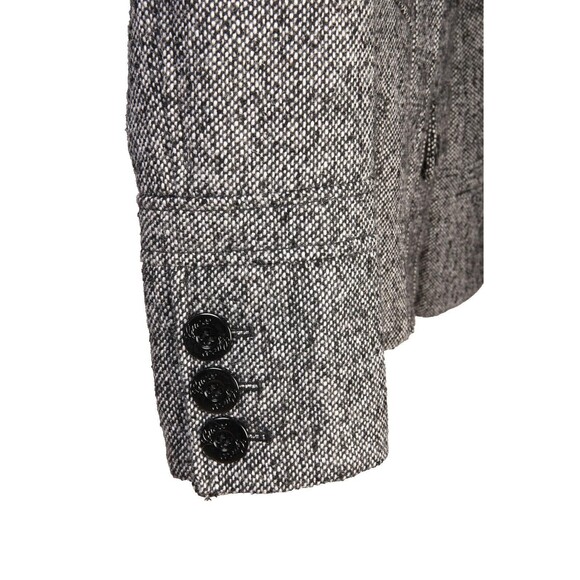 Guess Black/White Tweed Pea Coat Toggle Button Closure Winter Jacket Size S - Picture 7 of 7